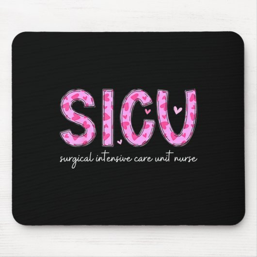 Sicu Nurse Heart Valentines Day Surgical Intensive Muismat (Voorkant)