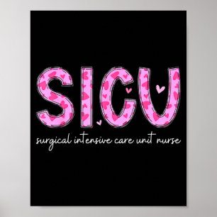 Sicu-verpleegster hart Valentijnsdag chirurgische Poster