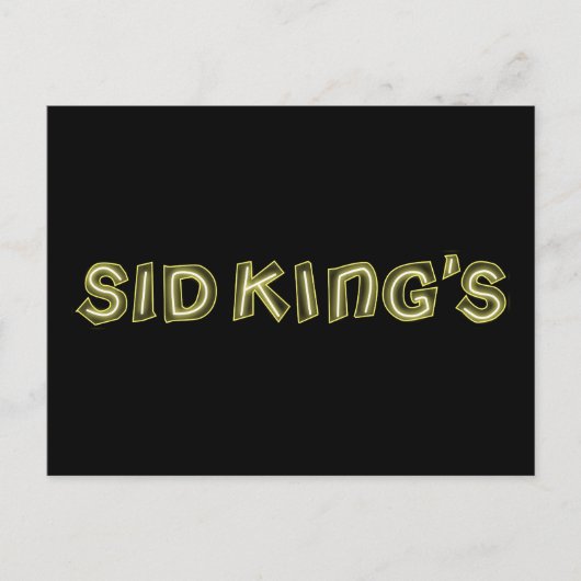 sid king ' club briefkaart (Voorkant)