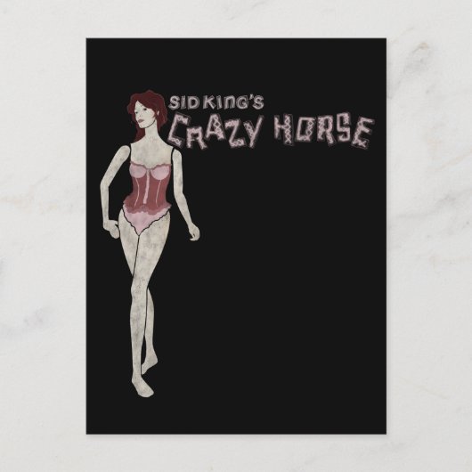 sid king's gekke paardenmannequin briefkaart (Voorkant)