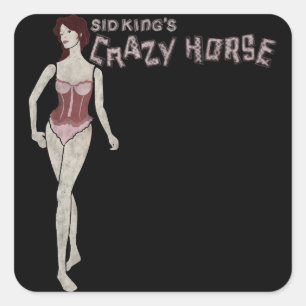 sid king's gekke paardenmannequin vierkante sticker