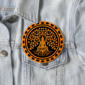 Siddhartha Gautama, Boeddhistische kunst Ronde Button 4,0 Cm (In situ)