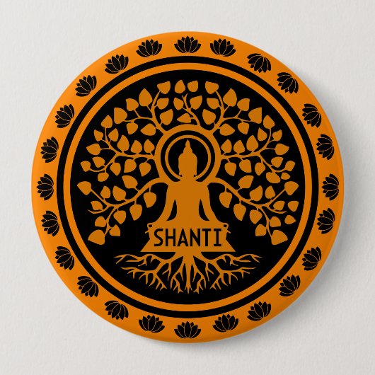 Siddhartha Gautama, Boeddhistische kunst Ronde Button 4,0 Cm (Voorkant)