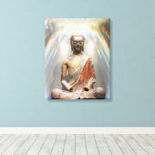 Siddhartha Gautama Statue Canvas Afdruk (Insitu (Houten vloer))