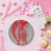 Side Angel in het rood Papieren Bordje (Feest)