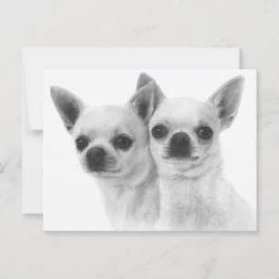 Side by Side - Exclusieve handgeschilderde Chihuah Briefkaart