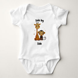 Side by Side Giraffe and Monkey - Schattigee vrien Romper