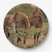 Side-by-Side Horses - Papieren Borden Bordje (Voorkant)