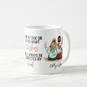 Side by Side of Miles Apart Sisters Verbonden Koffiemok (Voorkant rechts)