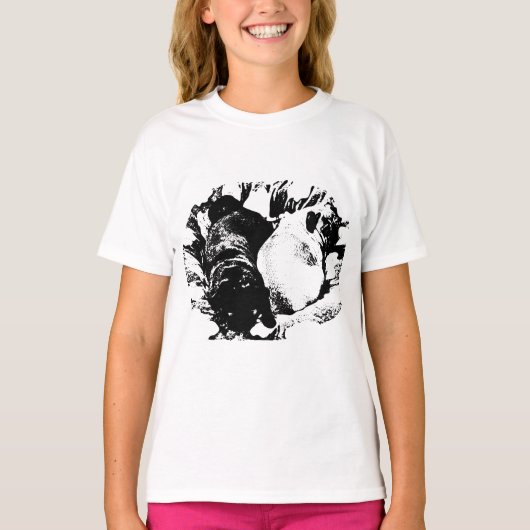 Side-by-Side Pugs at Rest T-shirt (Voorkant)