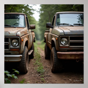 Side-by-Side  Truck Race Poster
