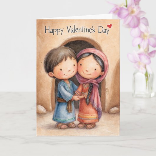 Side by Side Valentine Card Kaart (Orchidee)