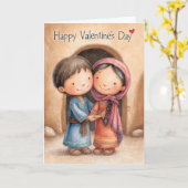 Side by Side Valentine Card Kaart (Gele Bloem)