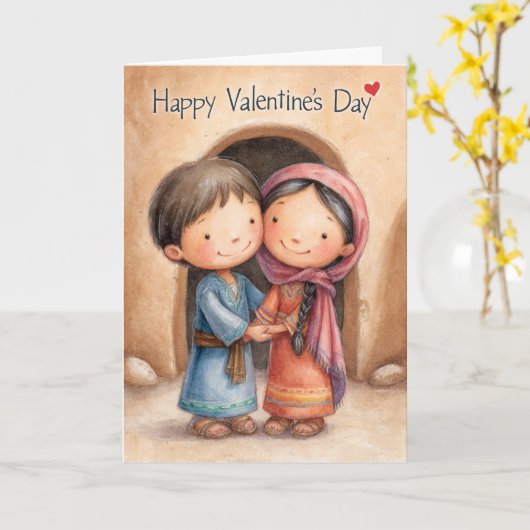 Side by Side Valentine Card Kaart (Gele Bloem)