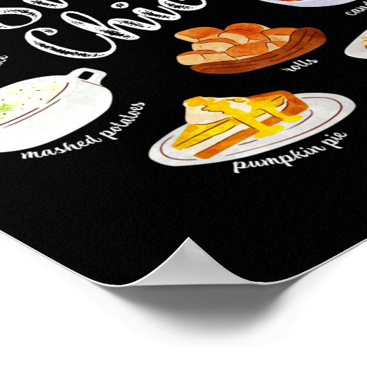 Side Chick,funny Thanksgiving Dishes Gift Tee Men  Poster (Hoek)