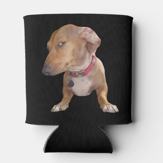 Side Eye Dog Meme Dubbelzijdig Zwart Blikjeskoeler (Achterkant)