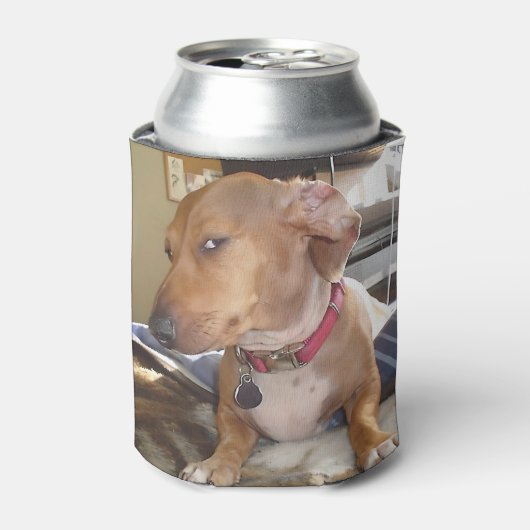 Side Eye Dog Meme Dubbelzijdig Zwart Blikjeskoeler (Blikje Voorkant)