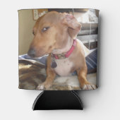 Side Eye Dog Meme Dubbelzijdig Zwart Blikjeskoeler (Voorkant)
