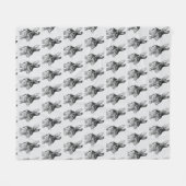 Side Eye Funny Bunny Fleece Deken (Voorkant (Horizontaal))