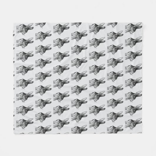 Side Eye Funny Bunny Fleece Deken (Voorkant (Horizontaal))