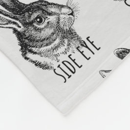 Side Eye Funny Bunny Fleece Deken