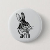 Side Eye Funny Bunny Ronde Button 5,7 Cm (Voorkant)