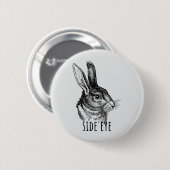 Side Eye Funny Bunny Ronde Button 5,7 Cm (Voorkant /achterkant)