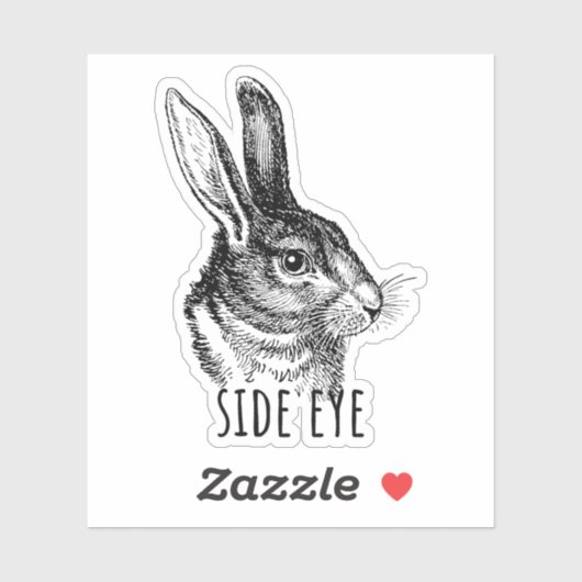 Side Eye Funny Bunny Sticker (Vel)