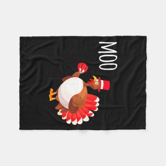 Side Eye Moo Turkey Funny Thanksgiving Autumn Fall Fleece Deken (Voorkant (Horizontaal))