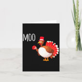 Side Eye Moo Turkey Funny Thanksgiving Autumn Fall Kaart (Voorkant)
