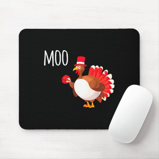 Side Eye Moo Turkey Funny Thanksgiving Autumn Fall Muismat (Met muis)