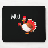 Side Eye Moo Turkey Funny Thanksgiving Autumn Fall Muismat (Voorkant)
