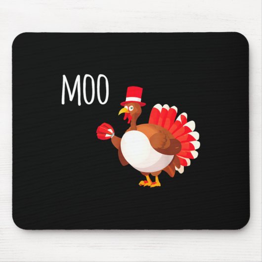 Side Eye Moo Turkey Funny Thanksgiving Autumn Fall Muismat (Voorkant)