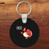 Side Eye Moo Turkey Funny Thanksgiving Autumn Fall Sleutelhanger (Voorkant)