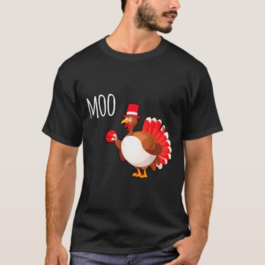 Side Eye Moo Turkey Funny Thanksgiving Autumn Fall T-shirt (Voorkant)