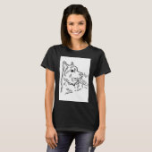 Side Husky Illustration Animal Art Long T-shirt (Voorkant volledig)
