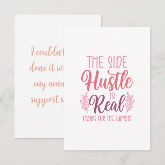 Side Hustle Dank u kaarten (Voorkant / Achterkant)
