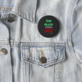 Side Hustle vs. Grind Dancing Neon Green Text Ronde Button 5,7 Cm (In situ)