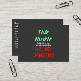 Side Hustle vs. Grind Dancing Neon Green Text Visitekaartje