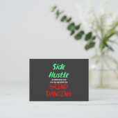Side Hustle vs. Grind Dancing Neon Green Text Visitekaartje (Staand voorkant)