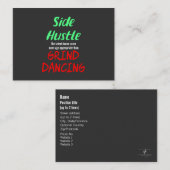 Side Hustle vs. Grind Dancing Neon Green Text Visitekaartje (Voorkant / Achterkant)