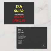 Side Hustle vs. Grind Dancing Neon Yellow Text Visitekaartje (Voorkant / Achterkant)