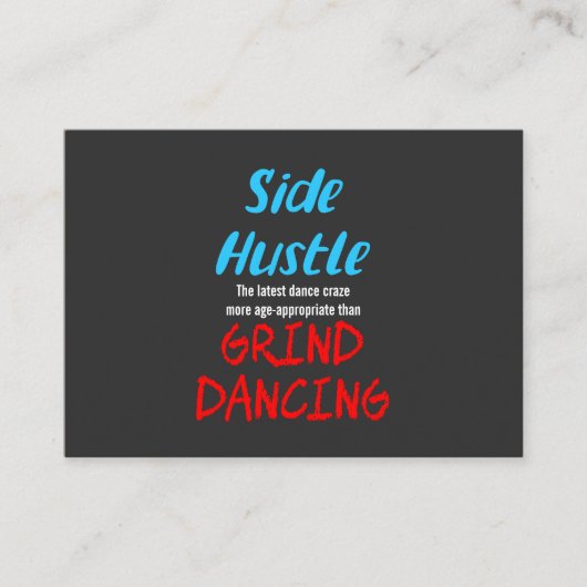 Side Hustle vs. Grind Dansend Neon Blue Text Visitekaartje (Voorkant)