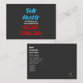 Side Hustle vs. Grind Dansend Neon Blue Text Visitekaartje (Voorkant / Achterkant)