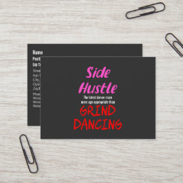 Side Hustle vs. Grind Dansend Neon Pink Text Visitekaartje