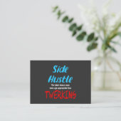 Side Hustle vs. Twerk Neon Blue Text Visitekaartje (Staand voorkant)
