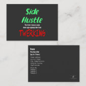 Side Hustle vs. Twerken Neon Green Text Visitekaartje (Voorkant / Achterkant)