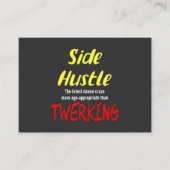 Side Hustle vs. Twerken Neon Yellow Text Visitekaartje (Voorkant)