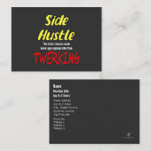 Side Hustle vs. Twerken Neon Yellow Text Visitekaartje (Voorkant / Achterkant)