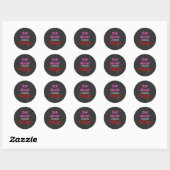 Side Hustle vs. Twerkende neonroze tekst Sm. Ronde Sticker (Vel)